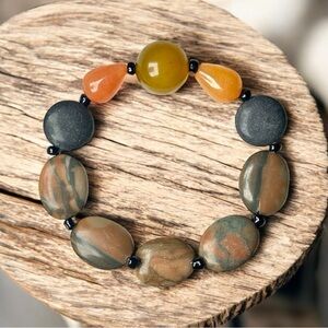 Desert Jasper & Yellow Agate & Orange Aventurine Bracelet